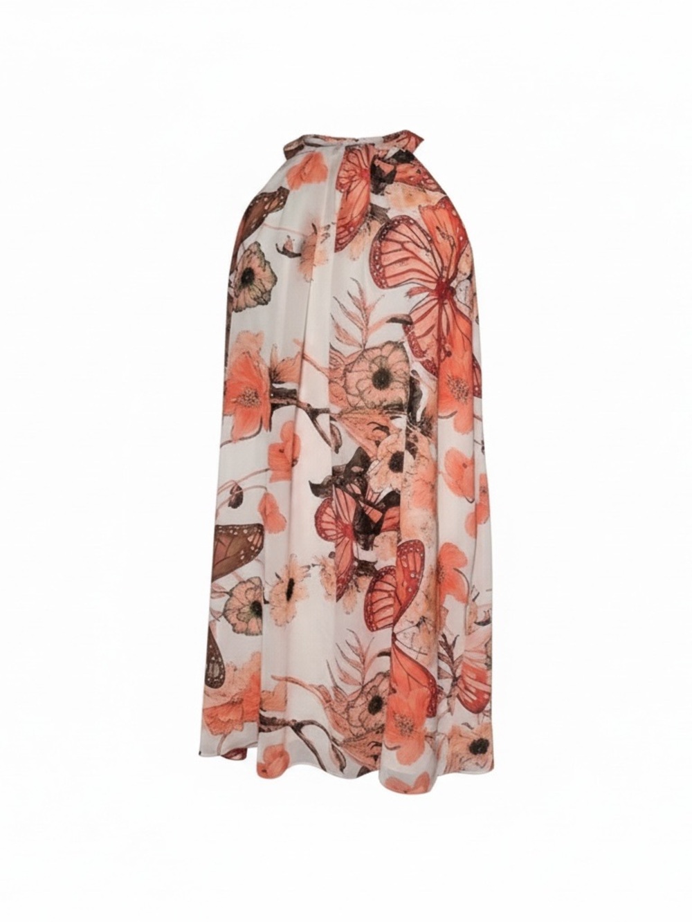 🎉HP🎉NWOT Boston Proper Orange and White Floral  Midi Dress (Size Small)